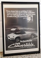 Framed original Classic Car Ad for the TVR 3000S Convertible from 1978