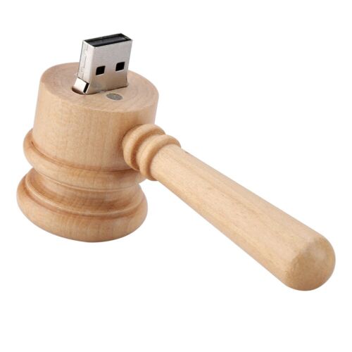 Wooden Hammer Shape Data Storage USB 2.0 Flash Drive U Memory Disk Compatib SD0 - Photo 1 sur 14