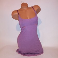 Victoria Secret Lingerie Chemise Slip Small Mauve Pink Ribbed Lace Trim Stretch