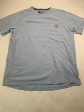 Carhartt Shirt Mens Medium Blue Short Sleeve Pocket Crew Neck Casual Workwear