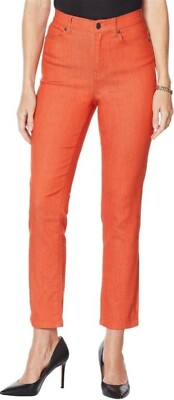 DG2 Diane Gilman Stretch Straight Ankle Jean Fashion Rust 6 Tall NEW (593)