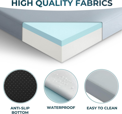 Kingfun Materasso Da Campeggio In Memory Foam 7,6 Cm | Singolo | Impermeabile E Arrotolabile Con Borsa | Certificato CertiPUR-US | Per Tenda, Auto, Camper - 5