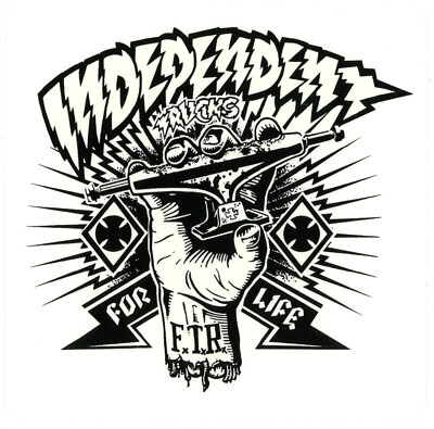 Big Independent Trucks Skateboard Sticker Weiß Schwarz Transparent 12,5x12,5cm