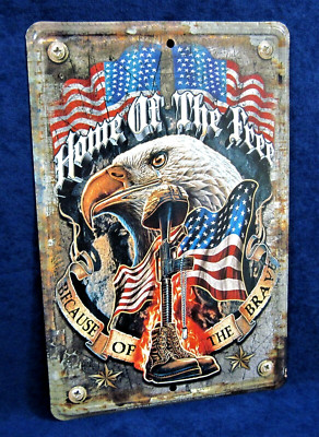 HOME of the FREE *US MADE* Full Color Metal Sign - Man Cave Garage Bar Pub Décor