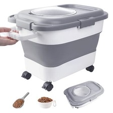15-23 Lbs Dog Food Storage Container Collapsible Dog Food Container with Airt...