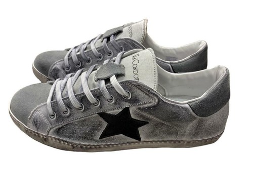 scarpe sneaker basse uomo grigie camoscio pelle bianca sfumata stella nera  nuovo | eBay
