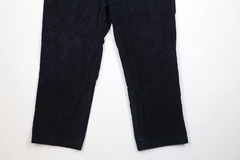 Vintage 90s Nautica Mens 40x29 Faded Wide Leg Corduroy Chino Pants Navy Blue - Image 4 of 4