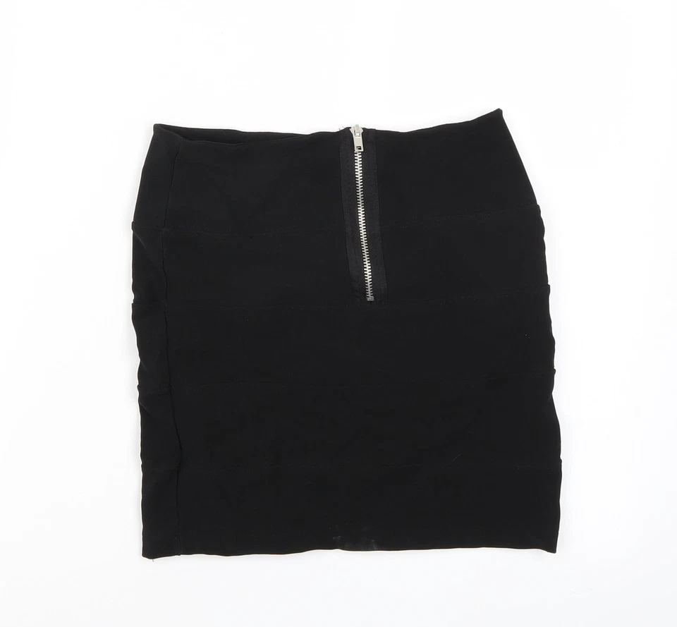Quiz Womens Black Polyester Blend A-Line Skirt Size 10 - Image 2 of 4