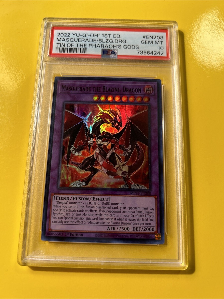 YuGiOh MASQUERADE THE BLAZING DRAGON #MP22-EN208PSA 101st ED-2022 SUPER  RARE