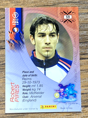 Free Shipping! Panini 2002 FIFA World Cup Card No.59 Robert Pires