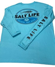 Salt Life Medium Blue Bite SLX Uvapor Performance LIVE SALTY NWT NEW