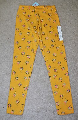 Cat & Jack Girls' Yellow Cotton Blend Full Length Leggings - Size 14-16