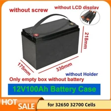 12V 100Ah Battery Case Holder for 32650 32700 Cells 12.8V LiFePO4 Empty Box lot