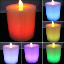 LED Echtwachs Kerze Beleuchtung Lampe Farbwechsel 6 Farben Kerzenlampe Festnacht