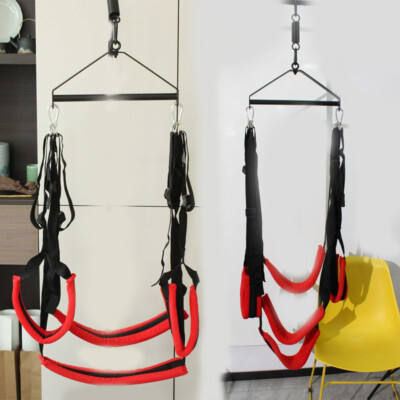 Red&black Sex Straps Sex Swing Chair Sling Hanging Tripod Couple Love