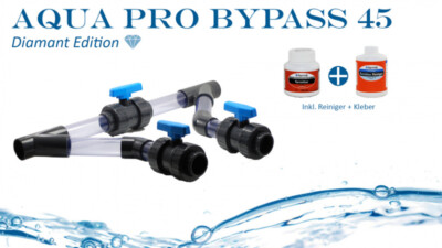 Bypass System 45 Grad Diamant Komplett Set | Ø50 für Poolheizung/ Wärmepumpen
