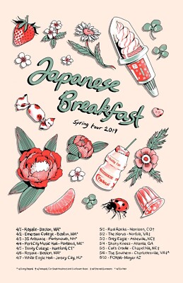 JAPANESE BREAKFAST ''2019 SPRING U.S. TOUR'' CONCERT POSTER - Indie Rock Music