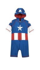 Disney Store Captain America Wetsuit Kids Rashguard Swimwear Boy Hero Swimsuit