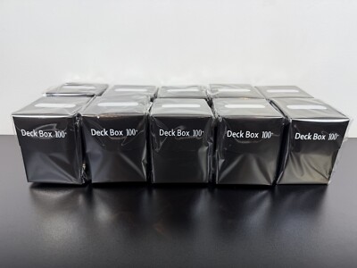 Set Of 10 Black 100+ XL Deck Boxes Magic Pokemon YuGiOh Card Storage Box