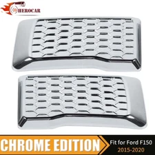 2x Car Front Bumper Corner Decor Cover Trim For Ford F150 F-150 2015-2020 Chrome