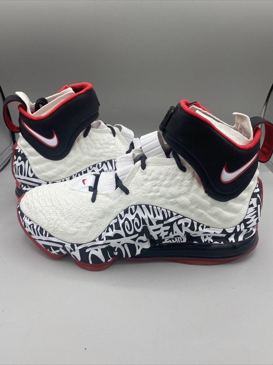 Nike LeBron 17 XVII FP Graffiti CT6047-100 White Black Size 7.5 M  