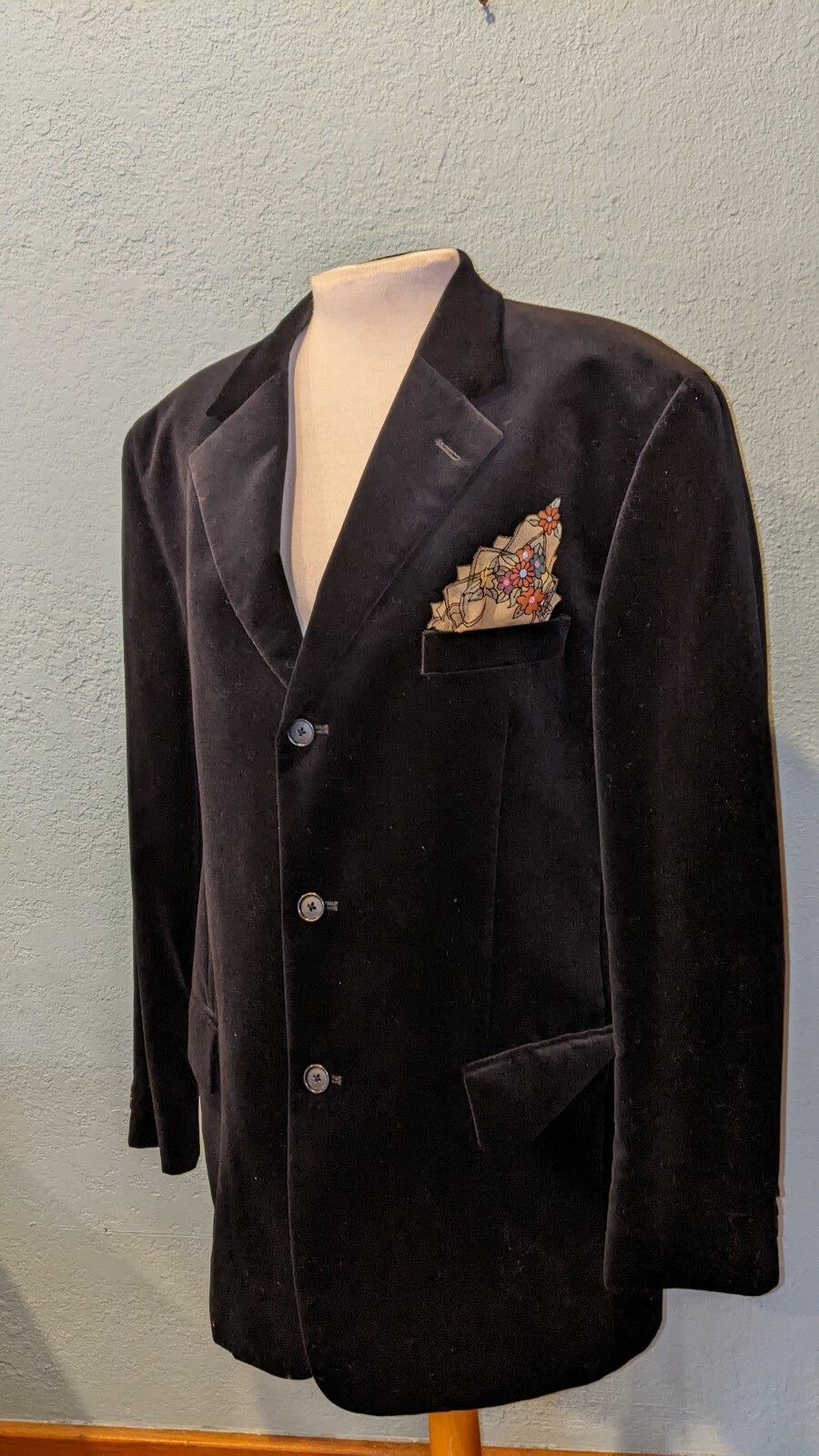 Alfani Black Velour Blazer 3 Button Size 42R Exclusiv… Gem