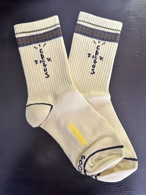   CACTUS JACK Travis Scott Socks   Beige/Yellow   Size Large   Brand New