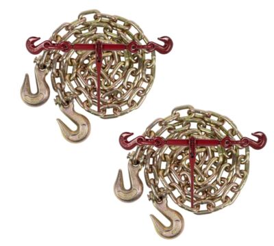 5/16'' 12' G70 Chain (2) and Ratchet Binder Boomer (2) Transport Chains