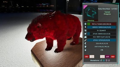  ARK Survival Ascended OFFICIAL PVE - DINOS RED SOLIDS COLORS TOP STATS