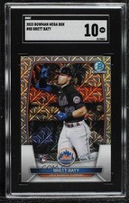 2023 Bowman Mega Box Chrome Mojo Refractor Brett Baty #80 SGC 10 GEM 0z6e
