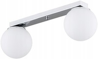 Deckenleuchte Flur 2-Flammig Glas Silber E27 L:40 Cm Deckenlampe Schlafzimmer