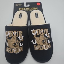 True Religion Buddha Horseshoe Logo Slippers Men's Size Large 11-12 NEW 