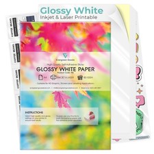 Evergreen Goods Ltd 100 Sheets A4 Glossy White Self Adhesive Sticker Print...