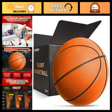 Silent Size 7 Basketball - Grooved Airless Indoor Ball for Quiet Dribbling Tra