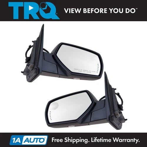 Mirror Power Fold Heated Memory Signal Puddle Textured Black Pair for GM Pickup