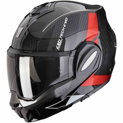 SCORPION Klapphelm EXO-TECH EVO CARBON CAD schwarz rot hologramm  L 58/59