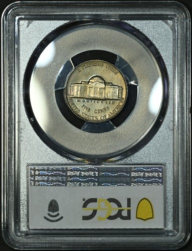 1957-P Jefferson Nickel PCGS MS66+ Great Electric Rainbow Toning - Picture 3 of 4