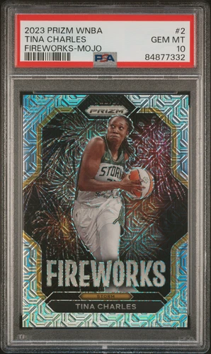 2023 Panini WNBA Mojo Prizm Fireworks #2 Tina Charles Storm - /25 PSA 10 - /25