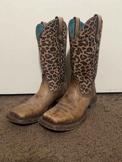 Ariat Leopard print square toe women's cowboy boots