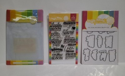 Waffle Flower FULL BLOOM SENTIMENTS STAMP Words & Phrases Set Flowery Compliment