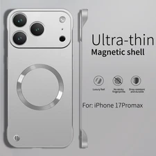 For iPhone 17 16 Pro Max 15 14 13 12 ShockProof Magnetic Hard PC Thin Case Cover