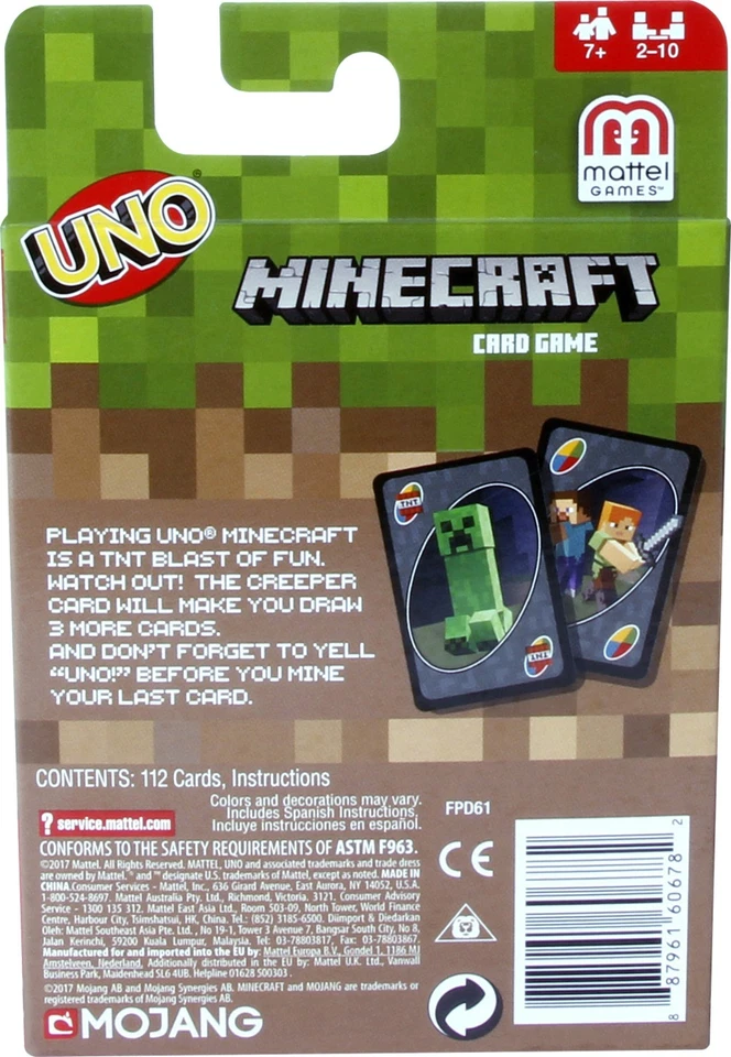 UNO Minecraft Card Game, Toys & Hobbies, Card Games & Poker (NEW deck) - Image 2 of 2