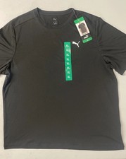 PUMA Men's Lightweight Crew Neck Active Tee T-Shirt Short Sleeve Logo BLACK XL