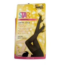Star Power by Spanx Center Stage Ribbed Row Patterned Shaping Tights Size C NEW