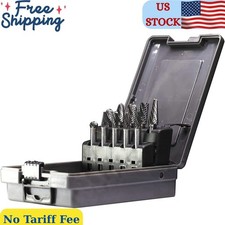 10pcs Double Cut Solid Carbide Rotary Burr Set 1/4" Shank Die Grinder Bits