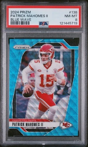 2024 Prizm Patrick Mahomes Blue Wave /230 PSA 8