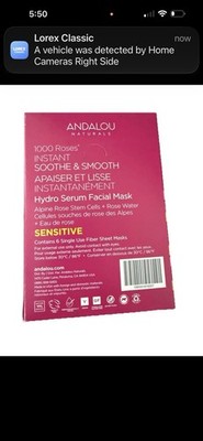 Andalou Naturals Instant Soothe and Smooth Hydro Serum Facial Mask  6 /pack