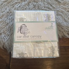 aden anais Car Seat Canopy Cotton Muslin w/Snap Tabs Cover ELEPHANTS Safari