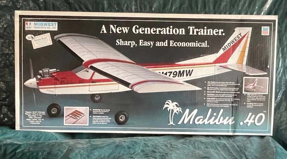MALIBU .40 Vintage Generation Trainer Airplane ✈️ Kit By MIDWEST PRODUCTS! - Image 3 of 4