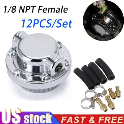 #ad For Carburetor Engine 1 6 PSI Adjustable Fuel Pressure Regulator Kit Universal $16.99